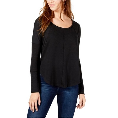 Lucky Brand Womens Exposed-Seam Thermal Basic T-Shirt
