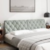 vidaXL Light Gray Velvet Headboard Cushion-Hanging Upholstered Pillow-76 Wide-Comfortable Foam Filled-Back Support for Bedroom - 4 of 4