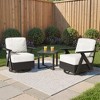 YARDSIGHT 3-Piece Outdoor Patio Swivel Chair Set with 2 Armchairs & Side Table, Weather-Resistant Furniture for Balcony, Porch, Deck - 2 of 4