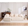 TIRAMISUBEST Compression Sofa with Chaise Longue & 3-Seater,Corduroy Fabric, Full Sponge Cushions, 4 Pillows for Living Room & Apartment - 2 of 4