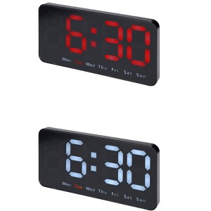 REGALWOVEN 2 Pcs Plastic Digital Dimmable Big Numbers Display Table Clock 8.3 x 4.3 x 1.2 Inches - 1 of 4