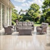 Belord 5 Piece Patio Furniture Set, All Weather Brown Wicker Outdoor Patio Furniture Set Patio Sofa Set with Club Lounge Chair and Coffee Table - 3 of 4