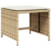 vidaXL Patio Stools with Cushions 4 pcs Beige 15.7"x15.7"x13.8" Poly Rattan - 3 of 4