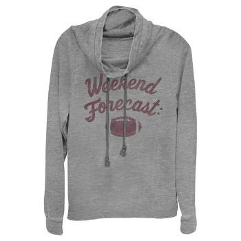 Juniors Womens Lost Gods Lazy Weekend Forecast Cowl Neck Sweatshirt