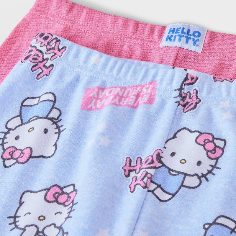 Girls&#39; Hello Kitty 4pc Snug Fit Pajama Set - Pink/Light Blue, 4 of 5