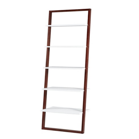 73 54 Phyliss White Metal Leaning, Ladder Bookcase Target