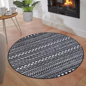 Coucheta Modern Geometric Area Rug Machine Washable Non-Slip Low Pile Carpet for Living Room Bedroom,  Multi-Color & Size - 1 of 4