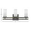 Toltec Lighting Belmont 3 - Light Vanity in  Graphite/Distressed Wood with 2.5" White Muslin Shade - 2 of 2