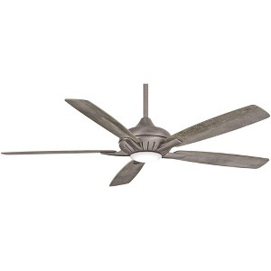 60" Minka Aire Modern Indoor Ceiling Fan with LED Light Remote Control Burnished Nickel Savannah Gray for Living Room Kitchen Home - 1 of 4