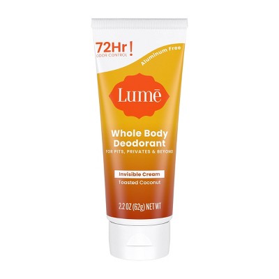 Lume Whole Body Invisible Cream Tube Deodorant - Toasted Coconut Scent ...