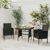 vidaXL Outdoor Dining Set Black PE rattan, steel, solid acacia wood Small - 2 of 4