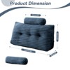 Bekrvio 39”/59”/79” Large Bolster Triangular Headboard Wedge w/2 Neck Roll Pillows Reading Pillows - 2 of 4