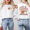 Simply Sage Market Women's Graphic Sweatshirt Distressed Tis The Season Pumpkin Ghost Front and Back - 2 of 4