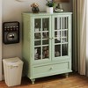VYNXARIA Modern Minimalist White Storage Cabinet with Glass Doors - 2 of 4