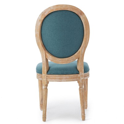 Blue Upholstered Wood Side Chair Set of 2