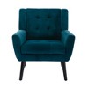 Modern Velvet Accent Chair with Curved Back and Padded Seat, Ergonomic Lounge Chair for Living Room, Bedroom - 3 of 4