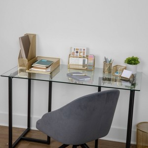 Martha Stewart 6pc Metal Mesh Piece Set Gold: Office Desk Organization & Accessories, Drawer Organizers - 1 of 4