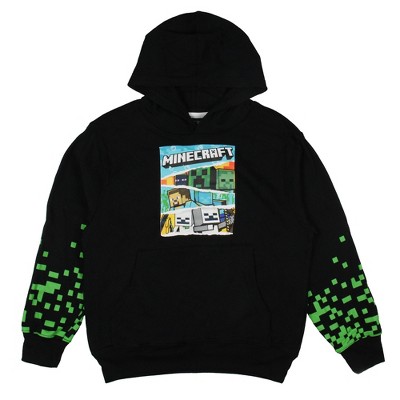 Minecraft Boy's Video Game Panel Graphic Block Sleeve Kids Hoodie
