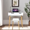 Tangkula Makeup Vanity Table W/Flip Top Mirror 2-in-1 Dresser & Stool - 3 of 4