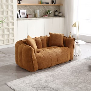 LOVMOR 66.14"Soft beanbag chair with high resilience foam core for two people,Yellow - 1 of 4