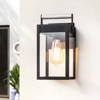 Rennnsan Elvanta 11"H Hardwired 1-Light Rectangle Wooden Industrial Dimmable Outdoor Wall Sconce - 2 of 4