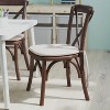 Merrick Lane Kid's Stackable Ash Wood Crossback Chair in a Mahogany Finish with Cushion and Plastic Floor Glides - 3 of 4