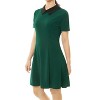 Allegra K Women's Contrast Doll Collar Short Sleeves Mini Flare Dress - 3 of 4