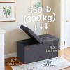 Folding Storage Ottoman Bench, Storage Bench with Flipping Lid, Ottoman with Storage, Faux Leather, 660 lb Load Capacity - 3 of 4