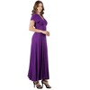 Womens V-Neck Empire Waist Cap Sleeve Maxi Dress - 24seven Comfort Apparel™ - 2 of 4
