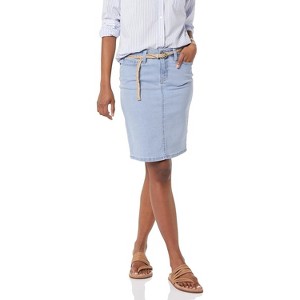 Women's Classic 5-Pocket Denim Skirt - Available in Plus Size Light Wash - 1 of 4