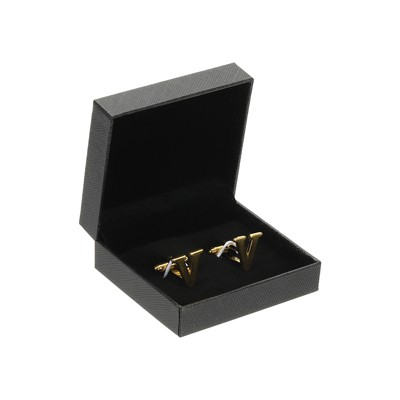 Unique Bargains Men Weddings Gift Classic Alphabet Cuff Links with Box 2 Pcs