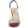 Allegra K Women's Clear Slingback Wedge Heel Rhinestone Peep Toe Sandals - 2 of 4