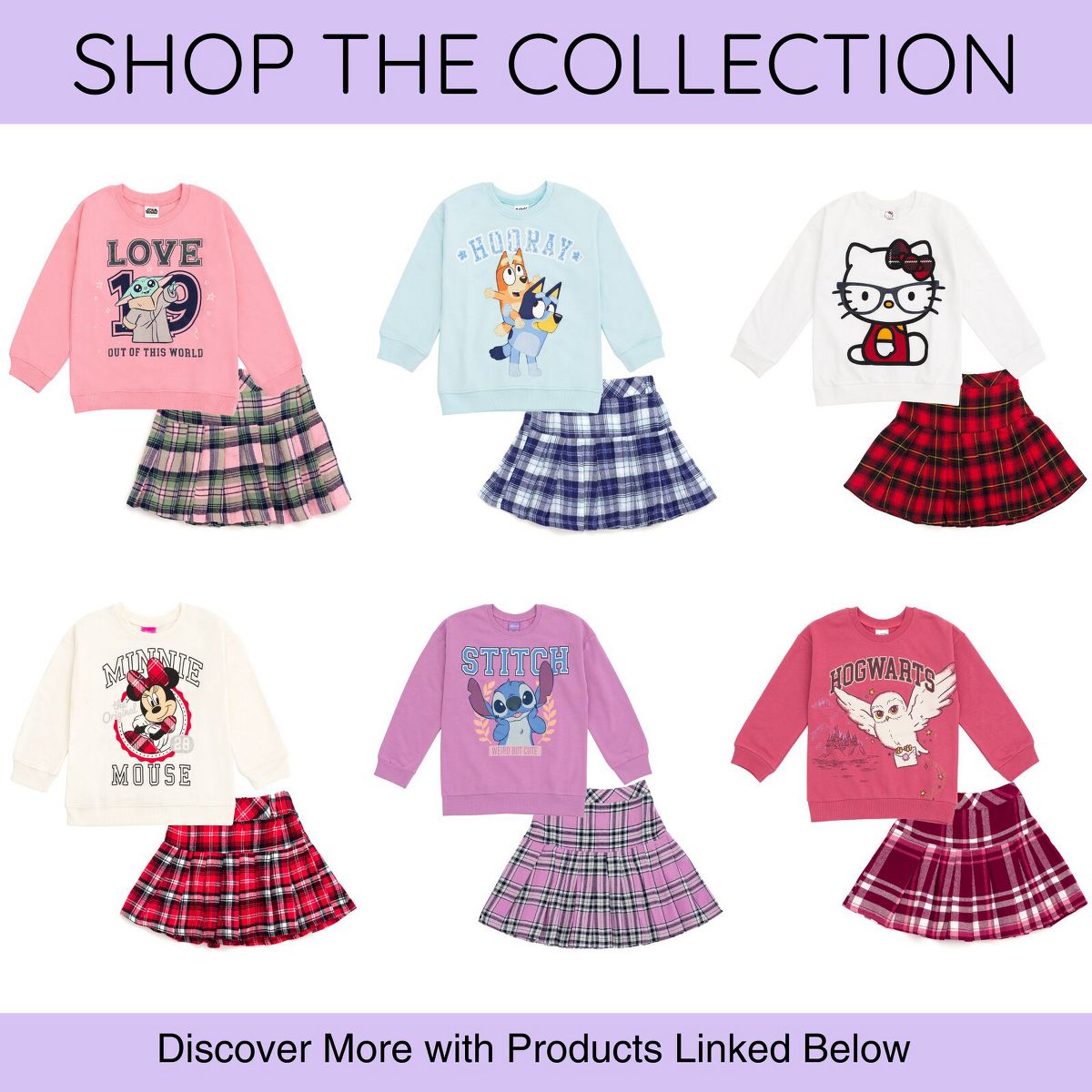 Harry Potter Hedwig Owl Girls Fleece Sweatshirt and Pleated Skirt Little Kid to Big Kid - thumbnail 9