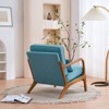 Karl Home Mid Century Solid Wood Accent Chair Upholstered Armchair with an Extra Pillow - 4 of 4