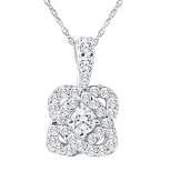 Pompeii3 3/4ct Diamond Infinity Intertwined Love Pendant 14K White Gold Necklace