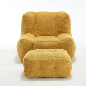 XINGHANZHENXUAN Memory Foam Bean Bag Chair with Ottoman, Super Soft Velvet Lazy Sofa for Living Room, Bedroom - 1 of 4