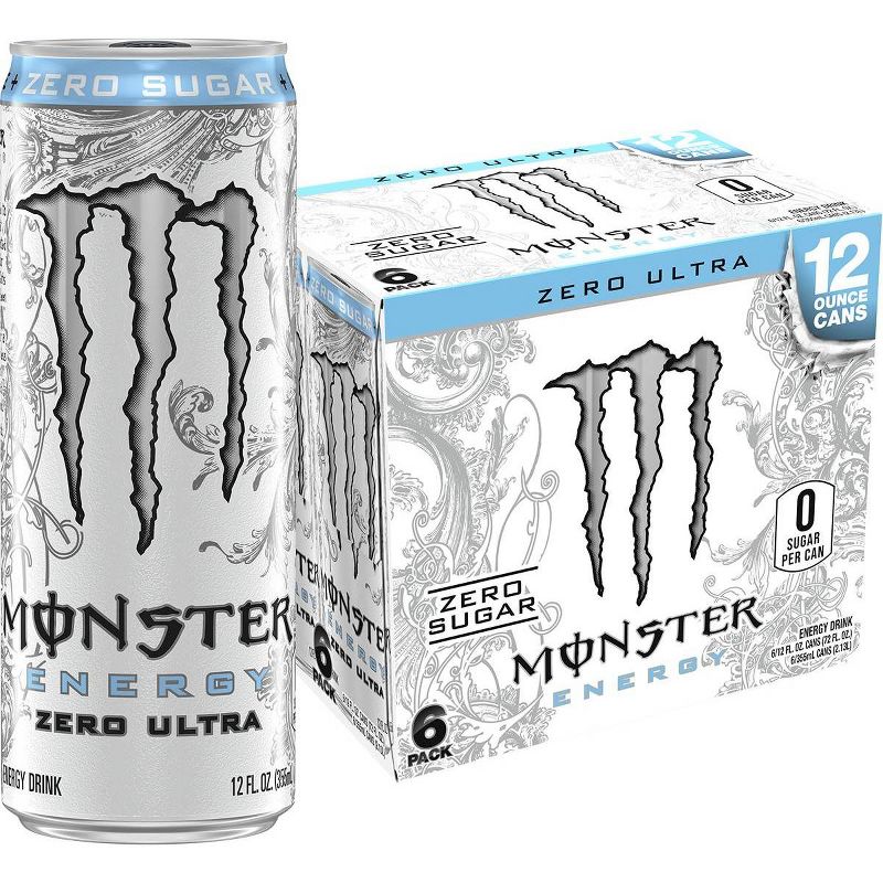 Monster Energy Zero Ultra Energy Drink - 6pk/12 fl oz Cans, 1 of 5