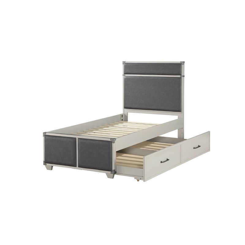 81&#34;Twin Bed Orchest Bed Gray PU Gray - Acme Furniture, 3 of 7
