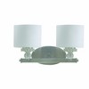 Yosemite Home Decor 2009-2V-SS 2-Lights Vanity with Dove White Glass, Satin Steel - 2 of 4