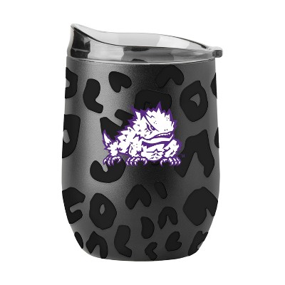 NCAA TCU Horned Frogs 16oz Black Leopard Stainless Steel Wine Tumbler