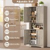 70 Inch Tall Kitchen Pantry Cabinet, Freestanding Storage Cabinet with 4 Doors and Adjustable Shelves, Utility Hutch Cupboard - 4 of 4