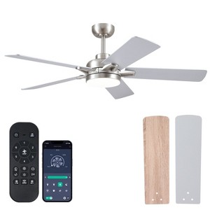 52" Indoor and Outdoor Ceiling Fan with Light and Remote Compatiable with Sloped Ceiling - 1 of 4