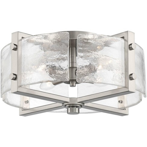 Semi Flush Mount Fixture Brushed Nickel, Modern Industrial Ceiling Light Fixtures