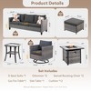 XIZZI Modular Outdoor Swivel Sectional Sofa Set, UV-Resistant Modular Lounge Set w/ Swivel Chairs, Side Table & Optional 3-Seat Sofa, Ottoman, Firepit - 2 of 4