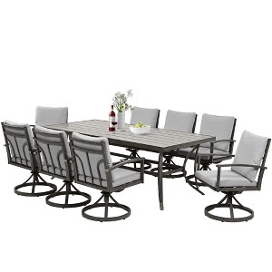 HAPPATIO Patio Outdoor Dining Set - All Aluminum Patio Table and Chairs Set with Cushions, Patio Dining Set for Lawn, Garden - 1 of 4
