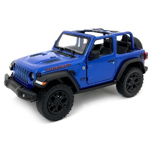 KiNSMART - Jeep Wrangler Rubicon Off Road 4x4 5 inch 1:34 Scale Die Cast Model Replica Toy Car (Blue Opentop) - 1 of 1