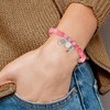 Chisel Stainless Steel Seahorse and Tree of Life Dangles 6mm Pink Jade Beaded 6.25" Stretch Bracelet - 4 of 4