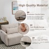 113.3" Convertible Sectional Sofa Couch 3-Seat L-Shaped Sofa With Movable Ottoman 2 USB For Apartment Living Room Bedroom - 4 of 4