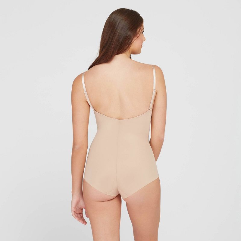 ASSETS by SPANX Women's Flawless Finish Shaping Micro Low Back Cupped Bodysuit Shapewear, 4 of 11