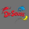 Infant's Dr. Seuss Red Fish Blue Fish Logo  Bodysuit - Athletic Heather - 12 Months - 2 of 3